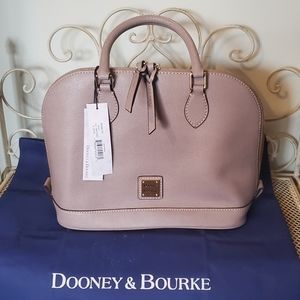 NWT Dooney & Bourke Saffiano Domed Zip Satchel